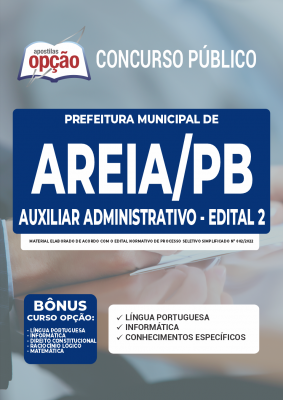 Apostila Prefeitura de Areia - PB - Auxiliar Administrativo (Edital 002)