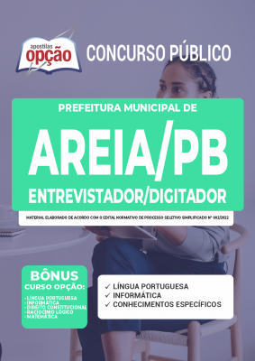 Apostila Prefeitura de Areia - PB - Entrevistador/Digitador