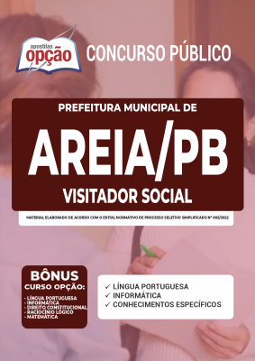Apostila Prefeitura de Areia - PB - Visitador Social