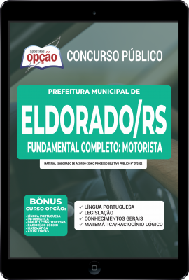 Apostila Prefeitura de Eldorado do Sul - RS em PDF - Fundamental Completo: Motorista