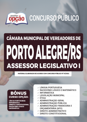 Apostila Câmara de Porto Alegre - RS - Assessor Legislativo I