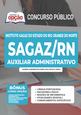 Apostila Instituto SAGAZ - RN - Auxiliar Administrativo
