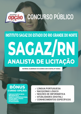 Apostila Instituto SAGAZ - RN - Analista de Licitação