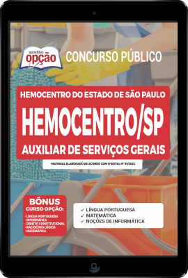 Apostila HEMOCENTRO-SP em PDF - Auxiliar de Serviços Gerais