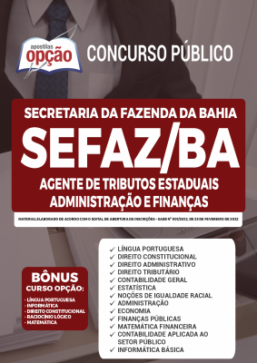 Apostila SEFAZ-BA - Agente de Tributos Estaduais - Administração e Finanças