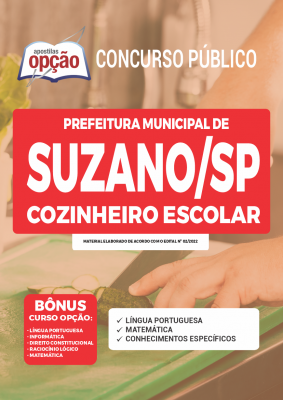 Apostila Prefeitura de Suzano - SP - Cozinheiro Escolar