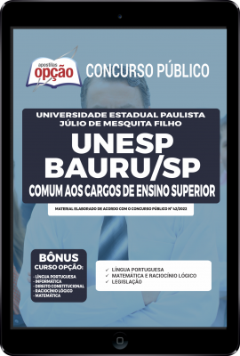Apostila UNESP Bauru - SP em PDF - Comum aos Cargos de Ensino Superior