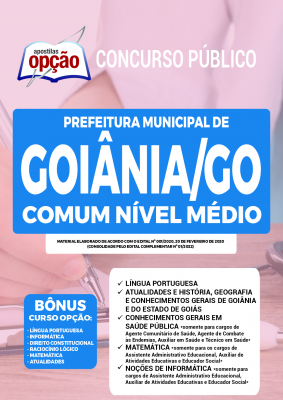 Apostila Prefeitura de Goiânia - GO - Comum Nível Médio