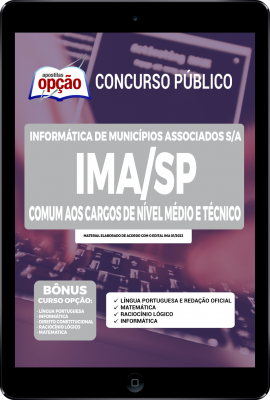 Apostila IMA-SP em PDF - Comum aos Cargos de Nível Médio e Técnico