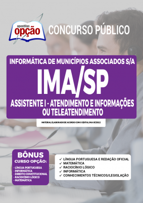 Apostila IMA-SP - Assistente I - Atendimento e Informações ou Teleatendimento