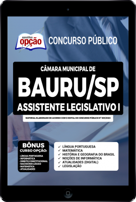 Apostila Câmara de Bauru - SP em PDF - Assistente Legislativo I