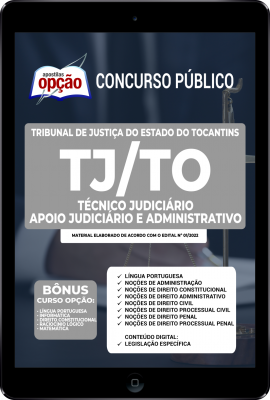 Apostila TJ-TO em PDF - Técnico Judiciário - Apoio Judiciário e Administrativo