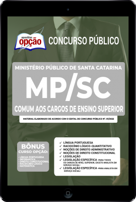 Apostila MP-SC em PDF - Comum aos Cargos de Ensino Superior