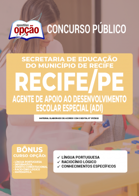 Apostila SME Recife PE - Agente de Apoio ao Desenvolvimento Escolar Especial (AADEE)