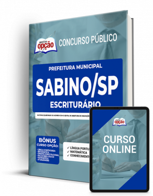 Apostila Prefeitura de Sabino - SP - Escriturário