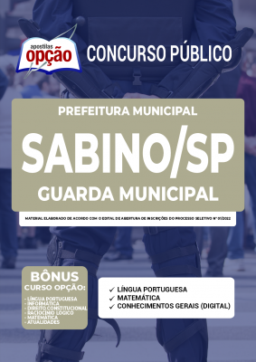 Apostila Prefeitura de Sabino - SP - Guarda Municipal
