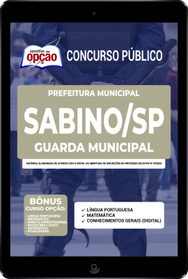 Apostila Prefeitura de Sabino - SP em PDF - Guarda Municipal