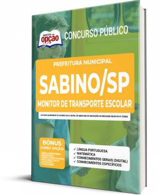 Apostila Prefeitura de Sabino - SP - Monitor de Transporte Escolar