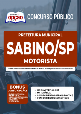 Apostila Prefeitura de Sabino - SP - Motorista