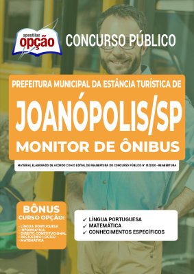 Apostila Prefeitura de Joanópolis - SP - Monitor de Ônibus