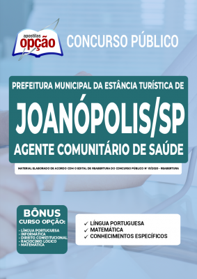 Apostila Prefeitura de Joanópolis - SP - Agente Comunitário de Saúde