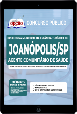 Apostila Prefeitura de Joanópolis - SP em PDF - Agente Comunitário de Saúde