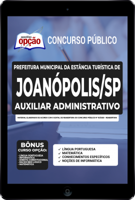 Apostila Prefeitura de Joanópolis - SP em PDF - Auxiliar Administrativo