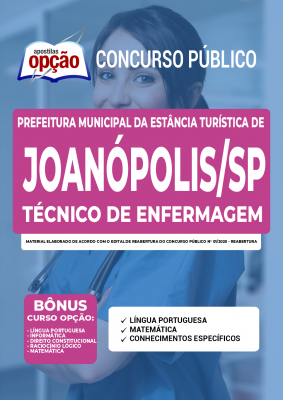 Apostila Prefeitura de Joanópolis - SP - Técnico de Enfermagem
