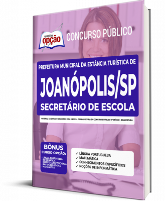 Apostila Prefeitura de Joanópolis - SP - Secretário de Escola