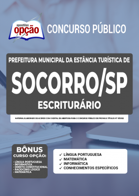 Apostila Prefeitura de Socorro - SP - Escriturário