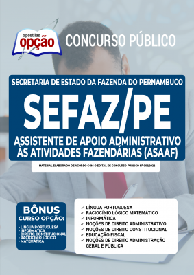 Apostila SEFAZ-PE - Assistente de Apoio Administrativo às Atividades Fazendárias (AsAAF)