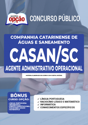 Apostila CASAN-SC - Agente Administrativo Operacional