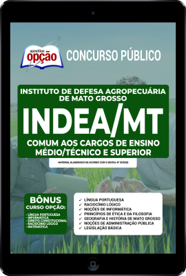 Apostila INDEA-MT em PDF - Comum aos Cargos de Ensino Médio/Técnico e Superior