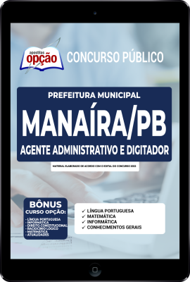 Apostila Prefeitura de Manaíra - PB em PDF - Agente Administrativo e Digitador