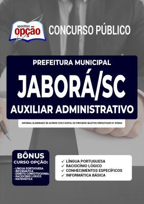 Apostila Prefeitura de Jaborá - SC - Auxiliar Administrativo