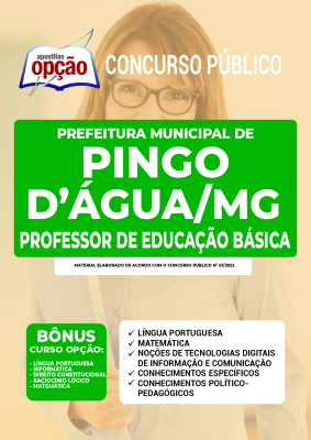 Apostila Prefeitura de Pingo D'Água - MG - Professor de Educação Básica