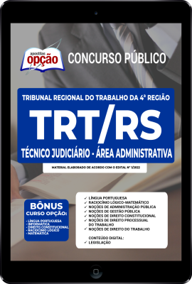 Apostila TRT-RS em PDF - Técnico Judiciário - Área Administrativa