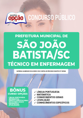 Apostila Prefeitura de São João Batista - SC - Técnico em Enfermagem