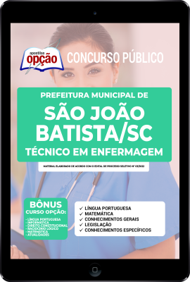 Apostila Prefeitura de São João Batista - SC em PDF - Técnico em Enfermagem