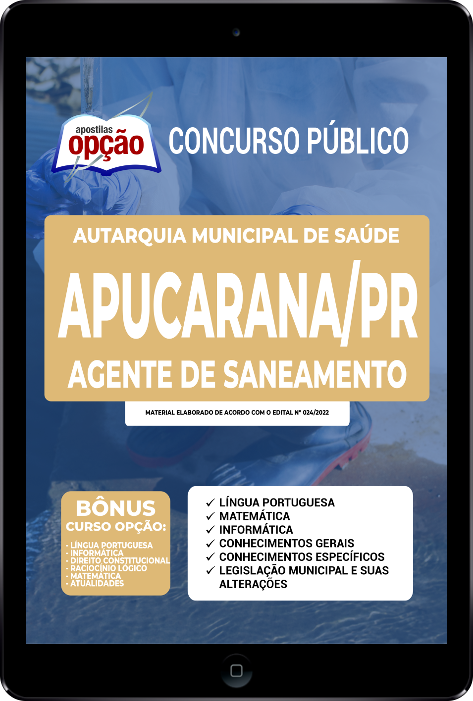 Apostila Autarquia Mun Saúde Apucarana PR PDF Agente Saneamento 2022