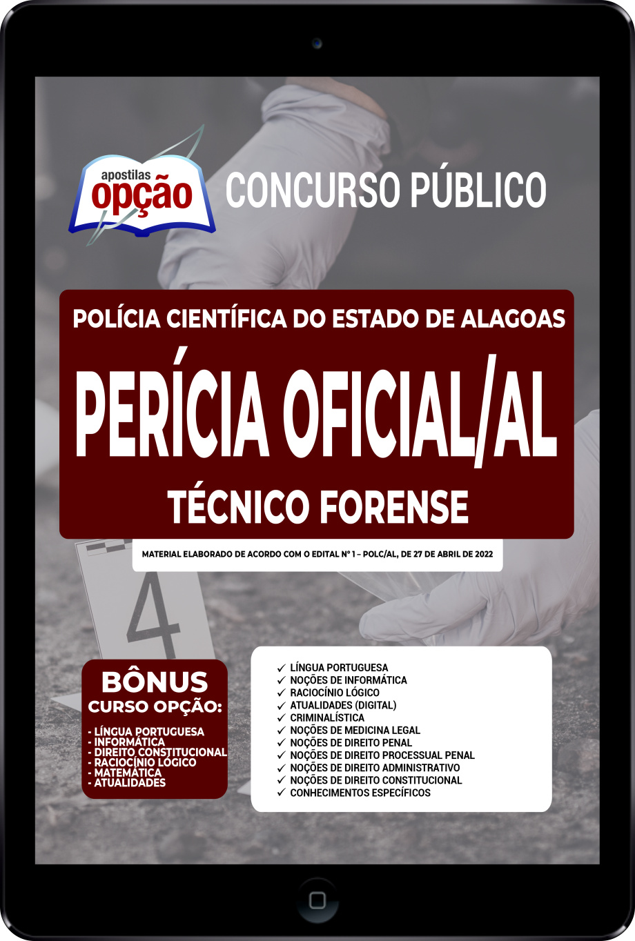 Apostila Perícia Oficial de Alagoas PDF - Técnico Forense 2022