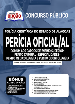 Apostila Perícia Oficial de Alagoas - Comum aos Cargos de Ensino Superior