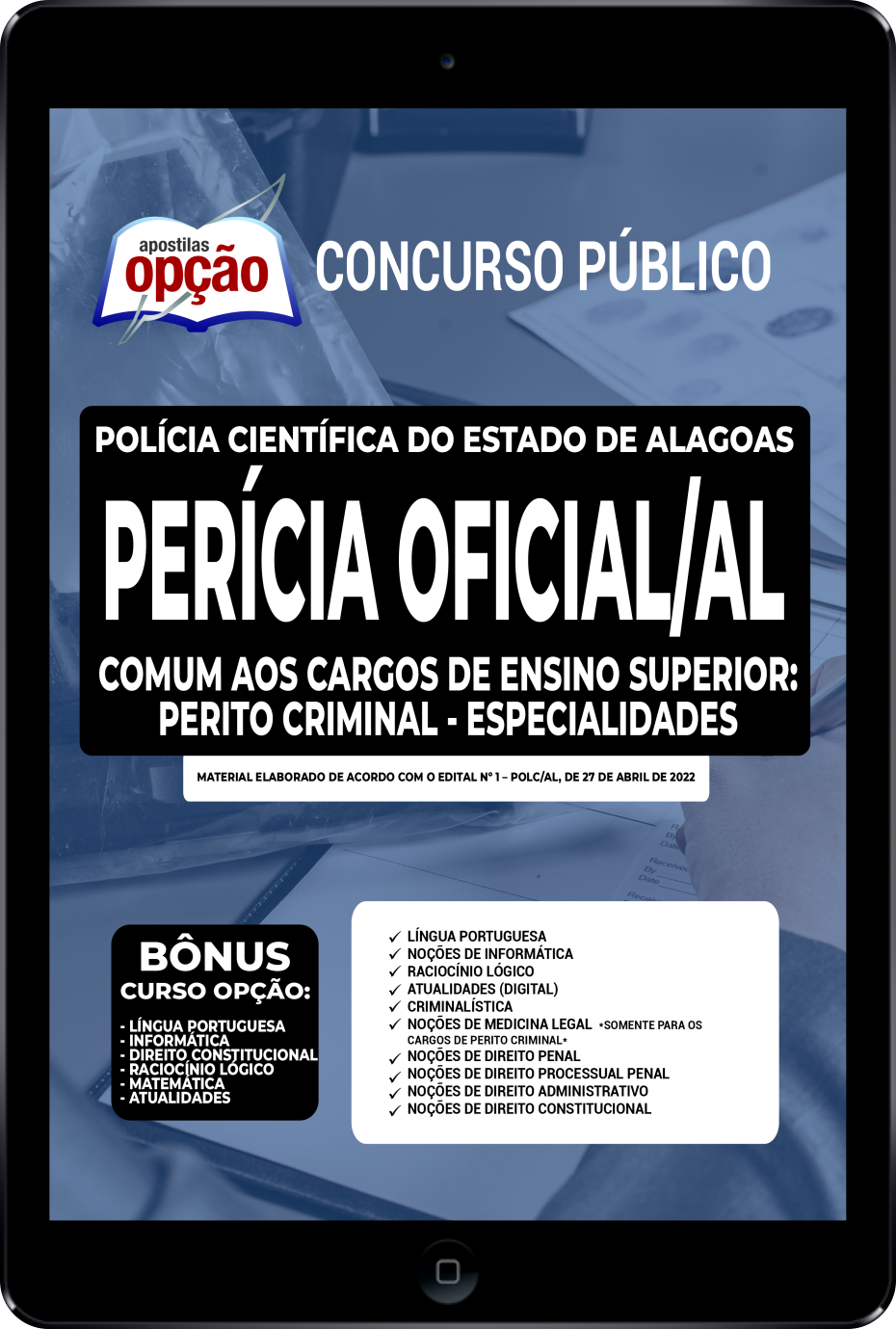 Apostila Perícia Oficial de Alagoas PDF - Comum Superior 2022