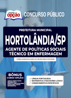 Apostila Prefeitura de Hortolândia - SP - Agente de Políticas Sociais - Técnico em Enfermagem