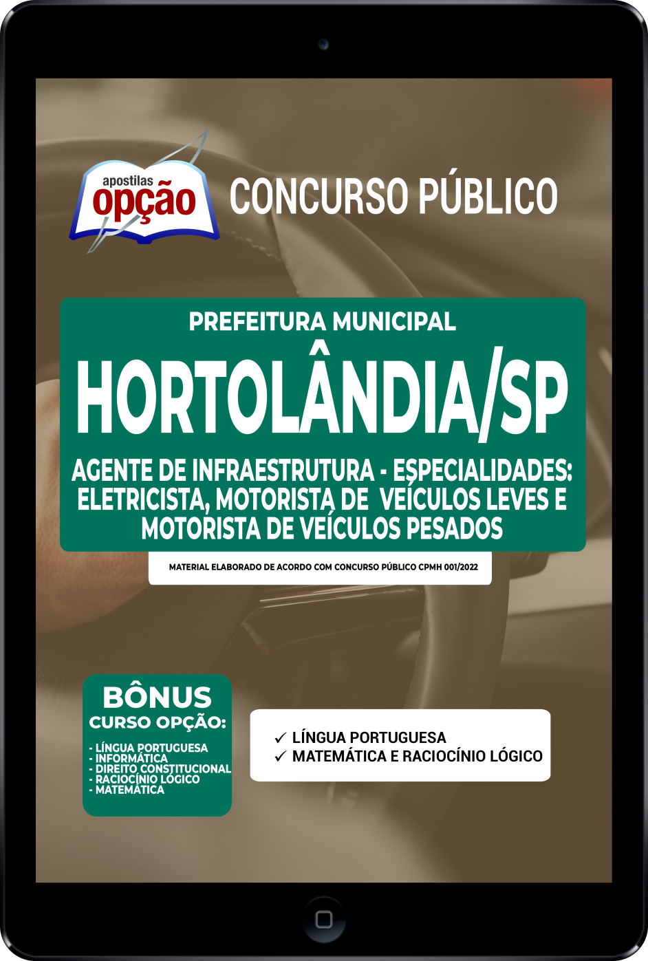 Apostila Prefeitura  de Hortolândia SP PDF Eletricista e Motorista 2022