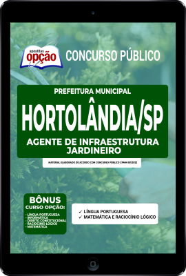 Apostila Prefeitura de Hortolândia - SP em PDF - Agente de Infraestrutura - Jardineiro