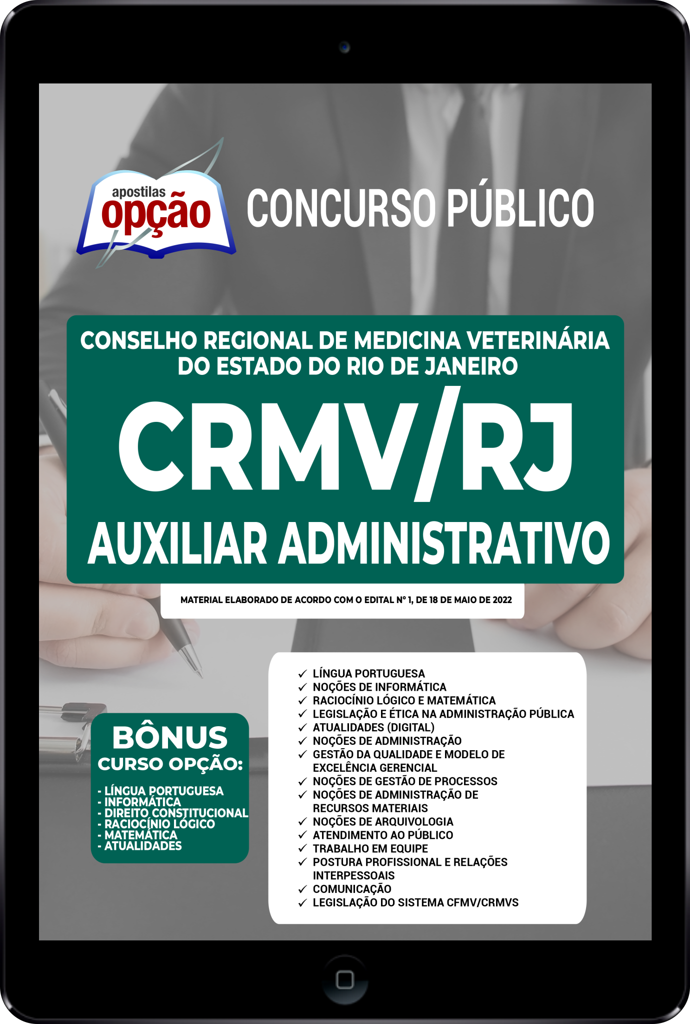 Apostila CRMV-RJ PDF - Auxiliar Administrativo 2022
