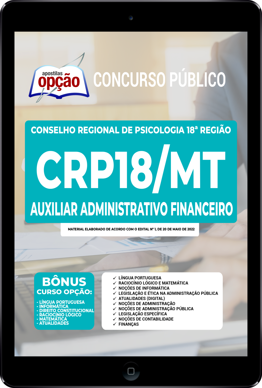 Apostila CRP-MT PDF - Auxiliar Administrativo Financeiro 2022