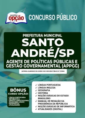 Apostila Prefeitura de Santo André - SP - Agente de Políticas Públicas e Gestão Governamental (APPGG)