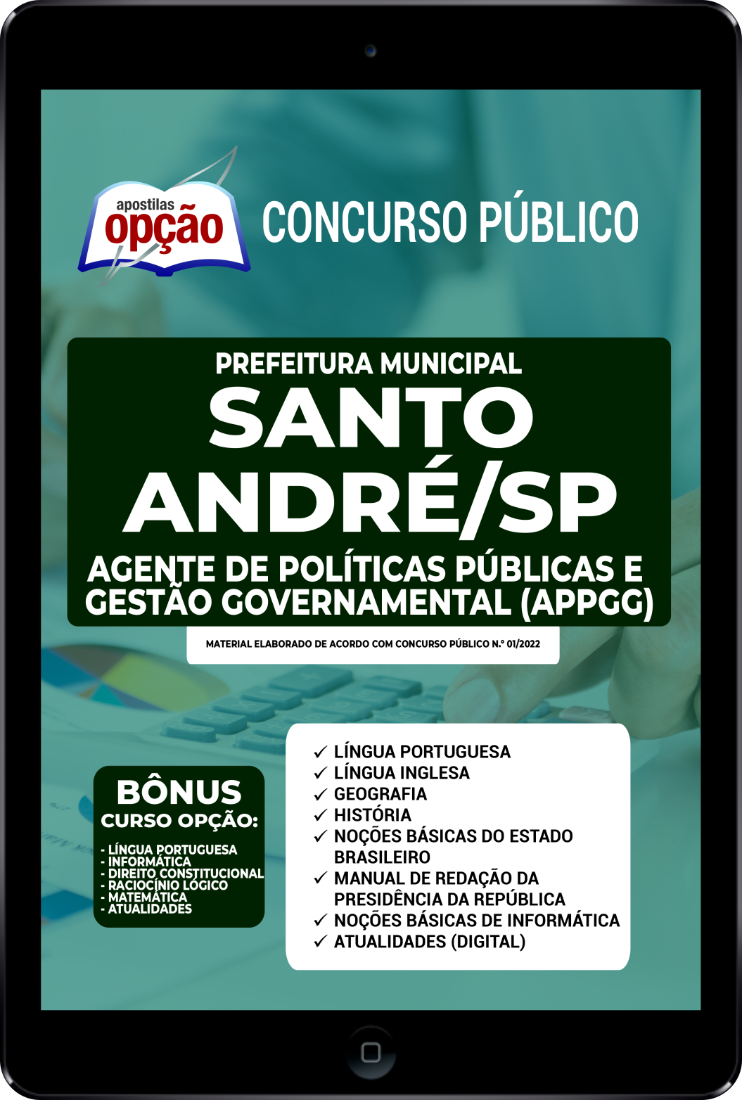 Apostila Prefeitura Santo André SP PDF Agente Políticas Públicas (APPGG) 2022